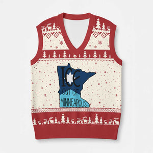 Ice Out Of Minneapolis V-Neck Knit Sweater Vest Minnesota Community Support Gift TS12 Beige Red Print Your Wear