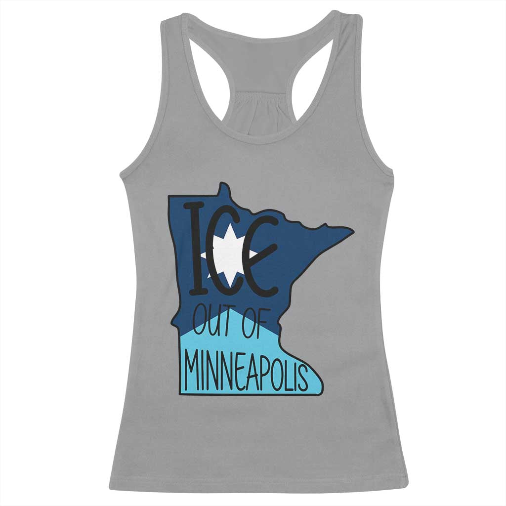 Ice Out Of Minneapolis Racerback Tank Top Minnesota Community Support Gift TS12 Sport Gray Print Your Wear