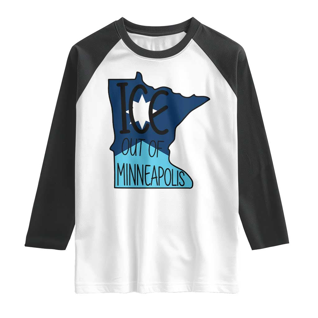 Ice Out Of Minneapolis Raglan Shirt Minnesota Community Support Gift TS12 White Black Print Your Wear