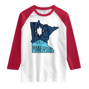 Ice Out Of Minneapolis Raglan Shirt Minnesota Community Support Gift TS12 White Red Print Your Wear
