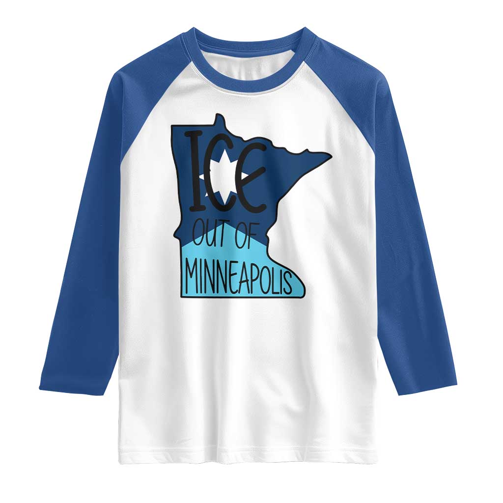 Ice Out Of Minneapolis Raglan Shirt Minnesota Community Support Gift TS12 White Royal Print Your Wear