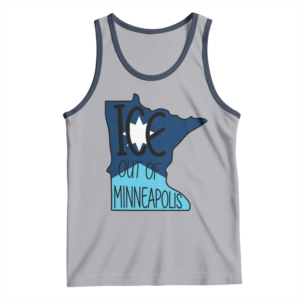 Ice Out Of Minneapolis Tank Top Minnesota Community Support Gift TS12 Athletic Heather Navy Print Your Wear