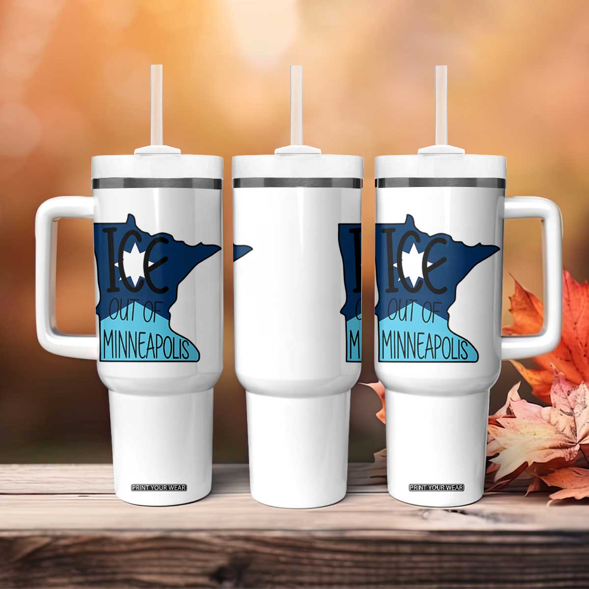 Ice Out Of Minneapolis Tumbler With Handle Minnesota Community Support Gift TS12 Print Your Wear