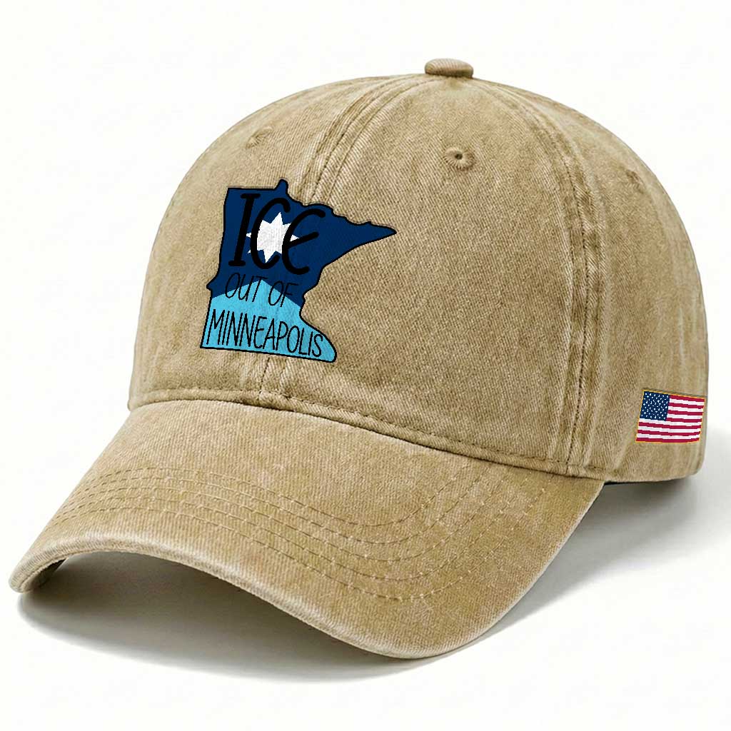 Ice Out Of Minneapolis Washed Cotton Baseball Cap Minnesota Community Support Gift TS12 Print Your Wear