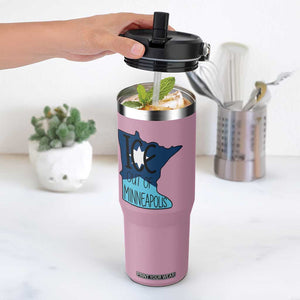 Ice Out Of Minneapolis Flip Straw Tumbler Minnesota Community Support Gift TS12 One Size: 30 oz Light Pink Print Your Wear