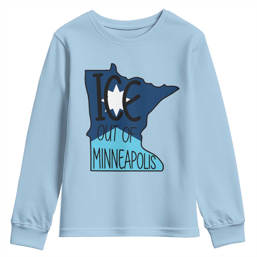 Ice Out Of Minneapolis Youth Sweatshirt Minnesota Community Support Gift TS12 Light Blue Print Your Wear