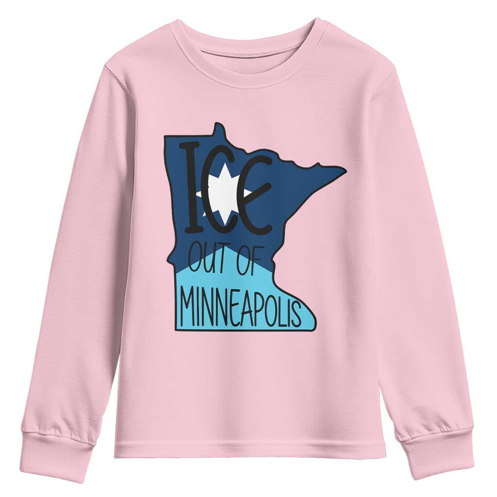 Ice Out Of Minneapolis Youth Sweatshirt Minnesota Community Support Gift TS12 Light Pink Print Your Wear