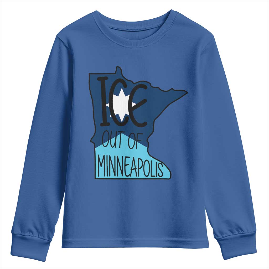 Ice Out Of Minneapolis Youth Sweatshirt Minnesota Community Support Gift TS12 Royal Blue Print Your Wear