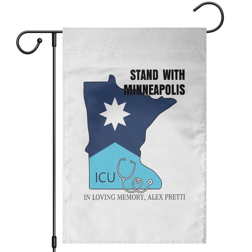 Stand With Minneapolis Garden Flag In Loving Memory Of Alex TS12 White Print Your Wear