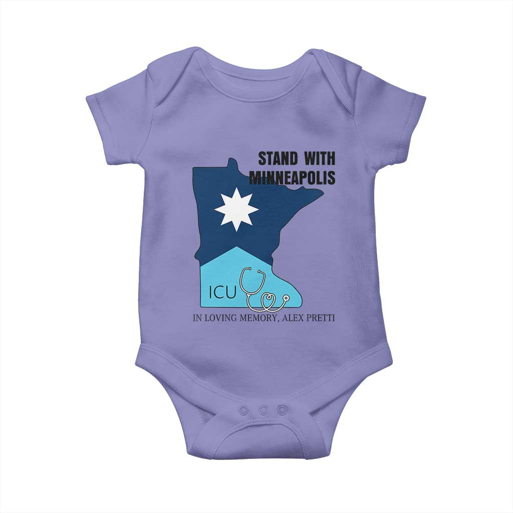 Stand With Minneapolis Baby Onesie In Loving Memory Of Alex TS12 Violet Print Your Wear