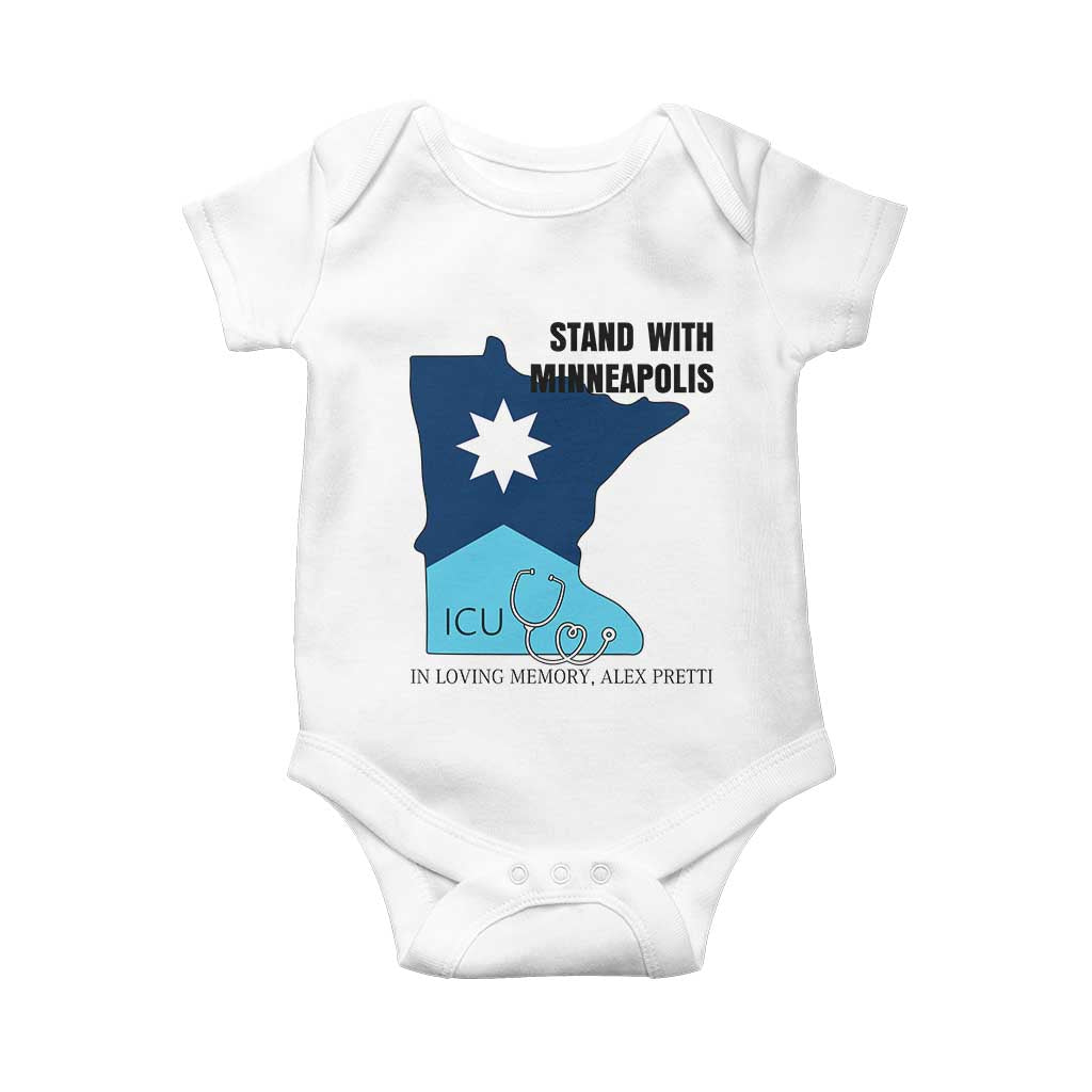 Stand With Minneapolis Baby Onesie In Loving Memory Of Alex TS12 White Print Your Wear