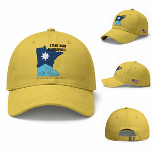 Stand With Minneapolis Baseball Cap In Loving Memory Of Alex TS12 Baseball Cap Universal Fit Yellow Print Your Wear