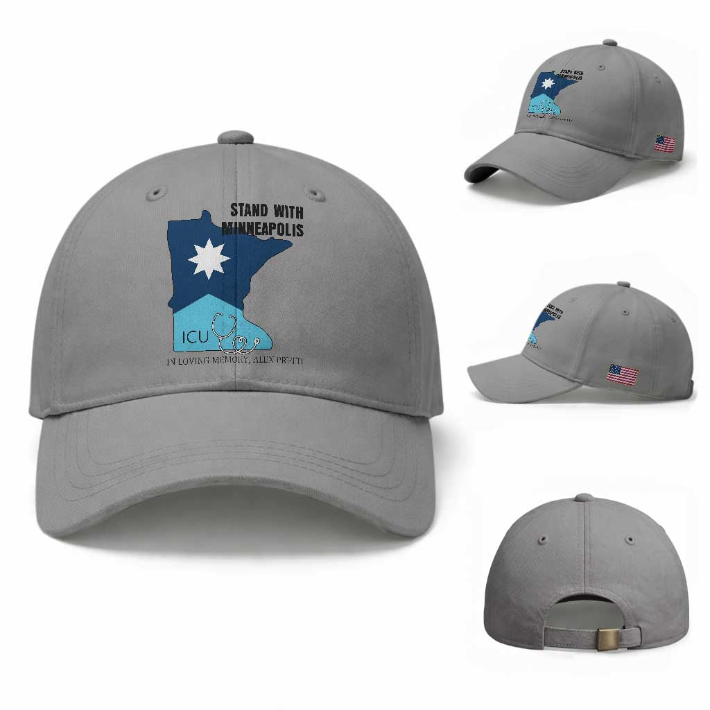 Stand With Minneapolis Baseball Cap In Loving Memory Of Alex TS12 Baseball Cap Universal Fit Sport Gray Print Your Wear