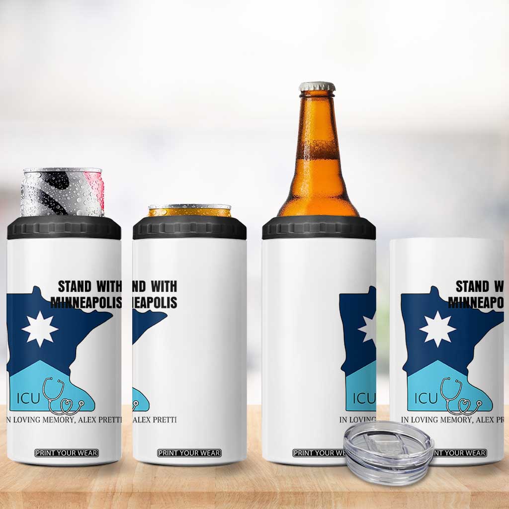 Stand With Minneapolis 4 in 1 Can Cooler Tumbler In Loving Memory Of Alex TS12 Print Your Wear