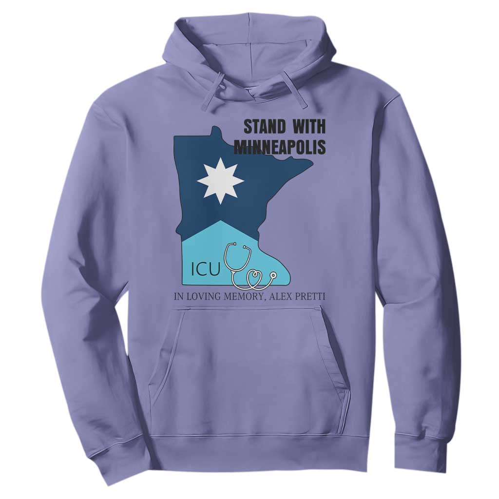 Stand With Minneapolis Hoodie In Loving Memory Of Alex TS12 Violet Print Your Wear