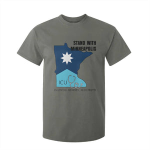 Stand With Minneapolis T Shirt For Kid In Loving Memory Of Alex TS12 Military Green Print Your Wear