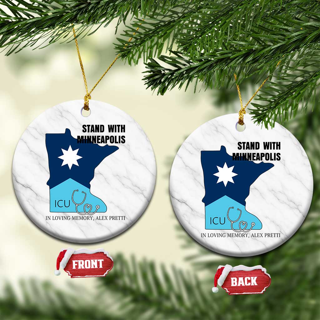 Stand With Minneapolis Ceramic Ornament In Loving Memory Of Alex TS12 1pc White Marble Print Your Wear