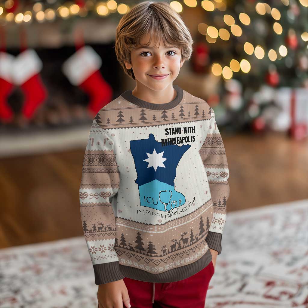 Stand With Minneapolis Ugly Christmas Sweater In Loving Memory Of Alex TS12 Mocha Mousse Print Your Wear