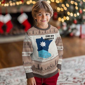 Stand With Minneapolis Ugly Christmas Sweater In Loving Memory Of Alex TS12 Mocha Mousse Print Your Wear