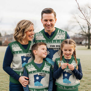 Stand With Minneapolis V-Neck Knit Sweater Vest In Loving Memory Of Alex TS12 Beige Green Print Your Wear