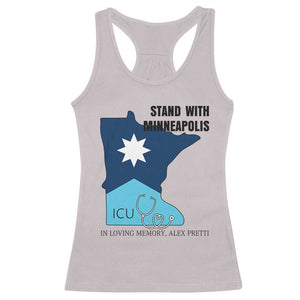 Stand With Minneapolis Racerback Tank Top In Loving Memory Of Alex TS12 Ice Gray Print Your Wear