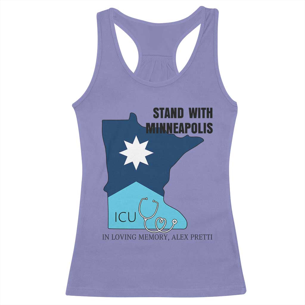 Stand With Minneapolis Racerback Tank Top In Loving Memory Of Alex TS12 Violet Print Your Wear