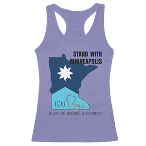 Stand With Minneapolis Racerback Tank Top In Loving Memory Of Alex TS12 Violet Print Your Wear