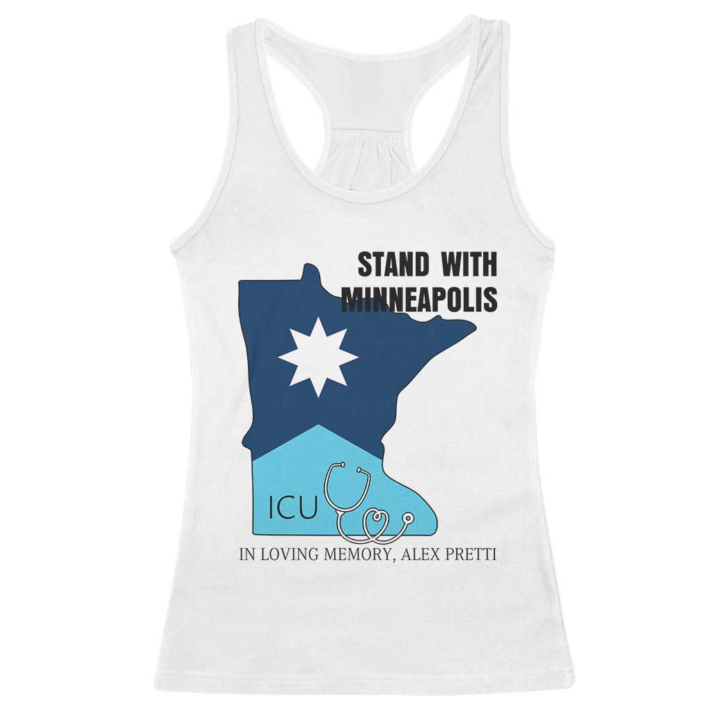 Stand With Minneapolis Racerback Tank Top In Loving Memory Of Alex TS12 White Print Your Wear
