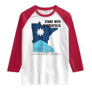 Stand With Minneapolis Raglan Shirt In Loving Memory Of Alex TS12 White Red Print Your Wear