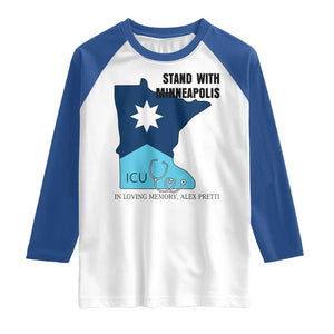 Stand With Minneapolis Raglan Shirt In Loving Memory Of Alex TS12 White Royal Print Your Wear