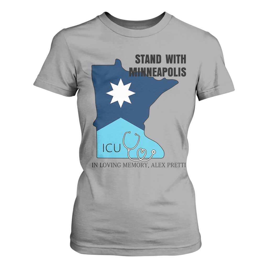 Stand With Minneapolis T Shirt For Women In Loving Memory Of Alex TS12 Sport Gray Print Your Wear
