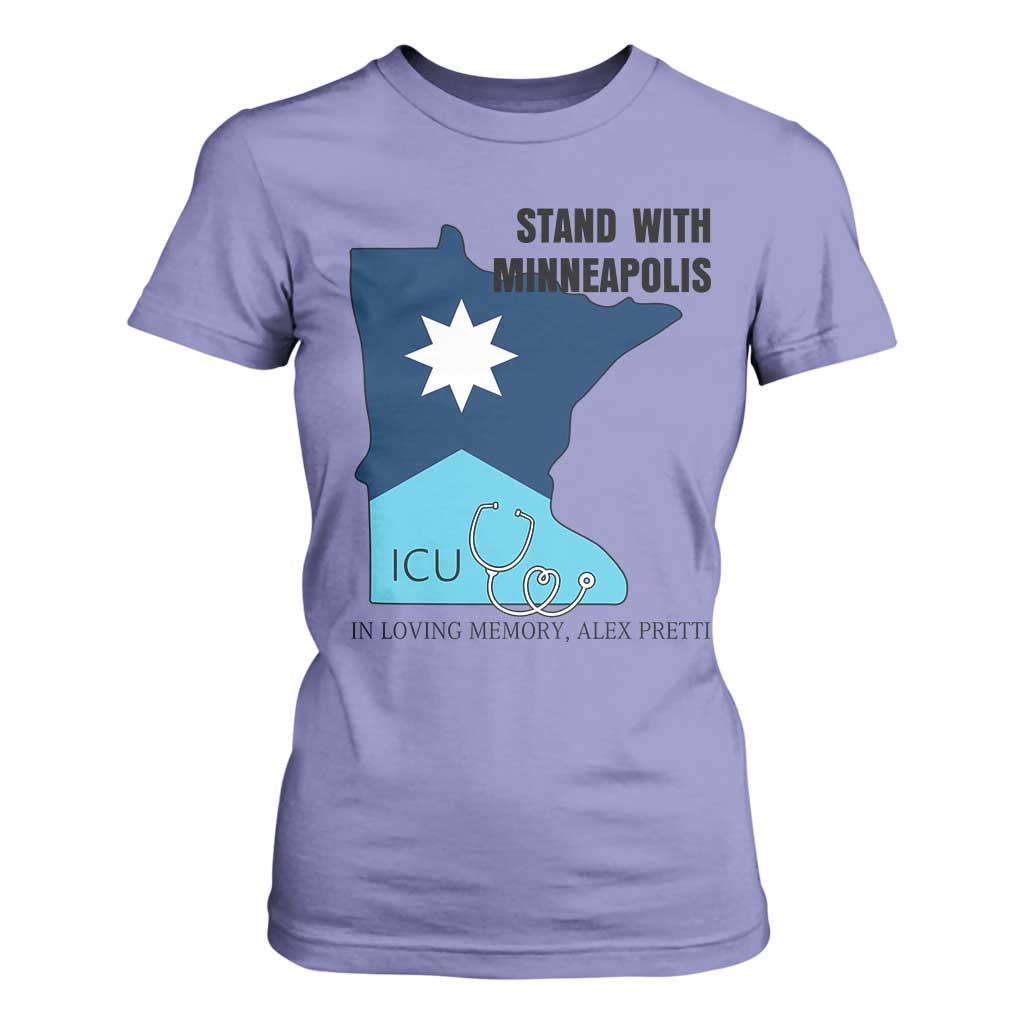Stand With Minneapolis T Shirt For Women In Loving Memory Of Alex TS12 Violet Print Your Wear