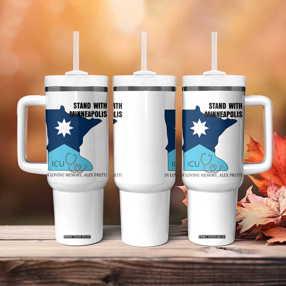 Stand With Minneapolis Tumbler With Handle In Loving Memory Of Alex TS12 Print Your Wear