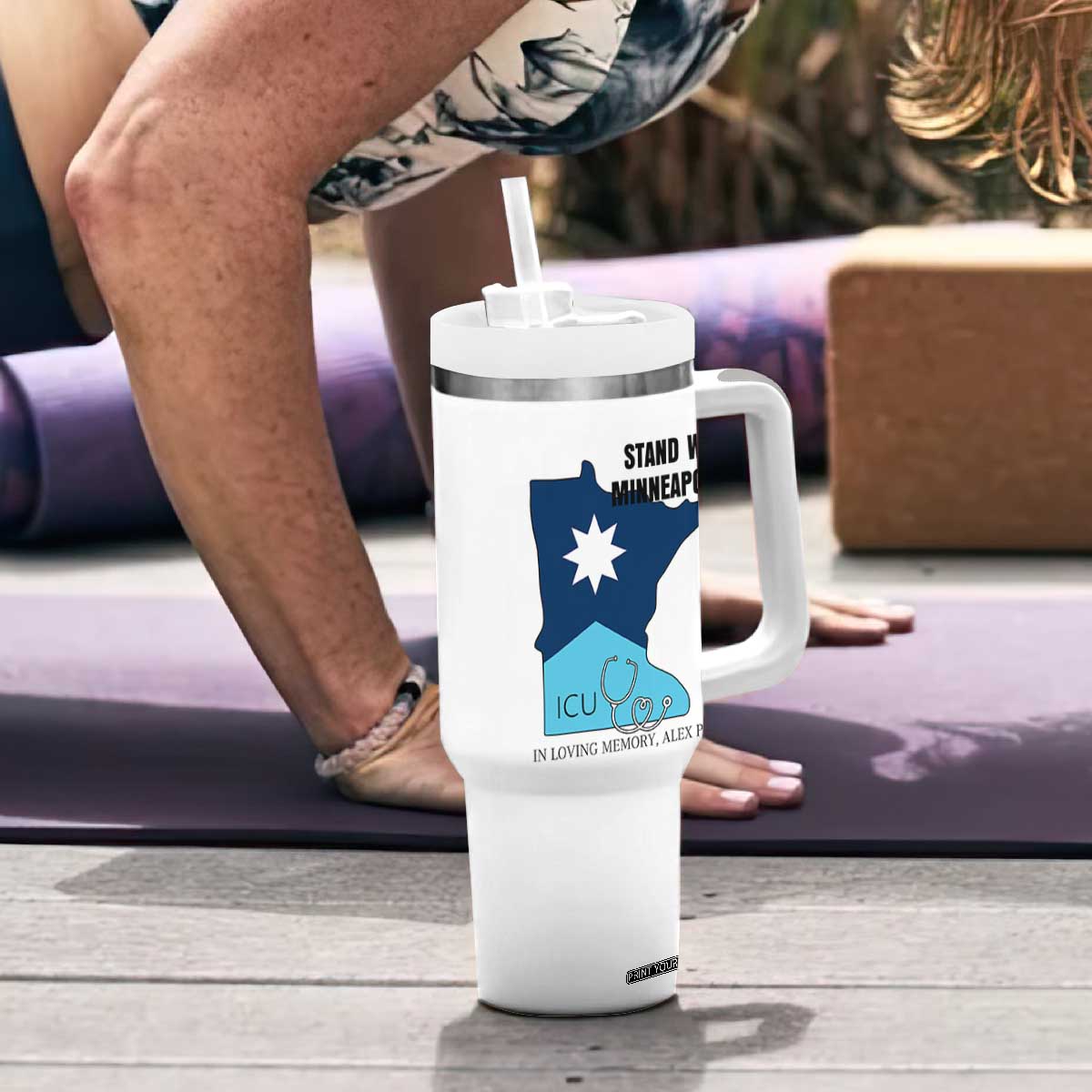 Stand With Minneapolis Tumbler With Handle In Loving Memory Of Alex TS12 Print Your Wear