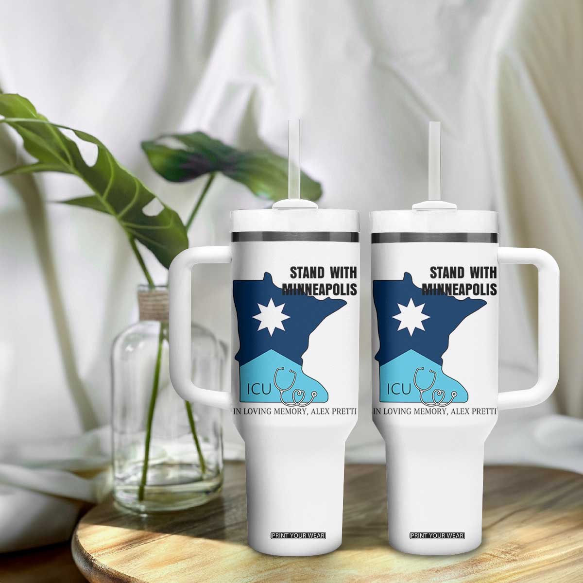 Stand With Minneapolis Tumbler With Handle In Loving Memory Of Alex TS12 Print Your Wear