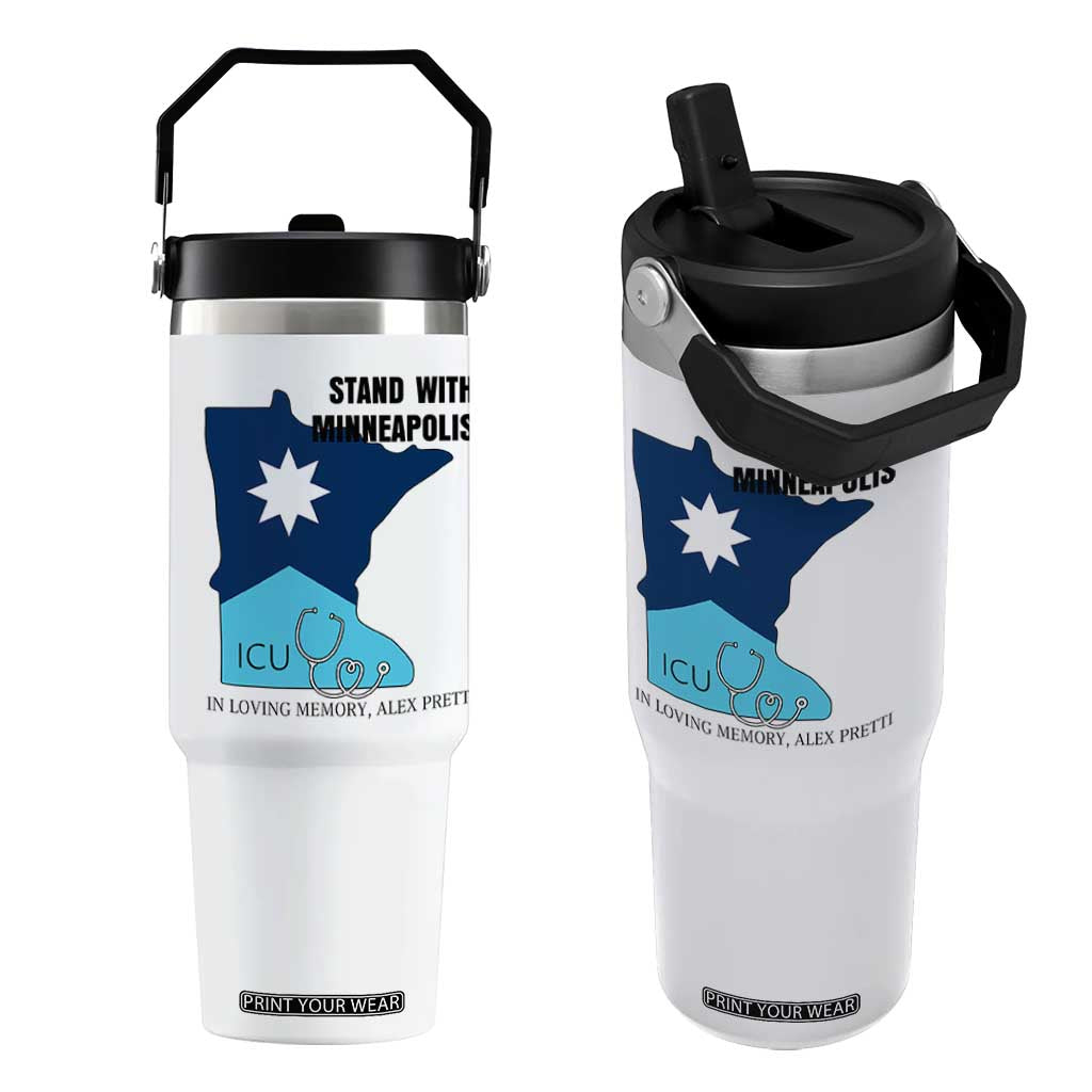Stand With Minneapolis Flip Straw Tumbler In Loving Memory Of Alex TS12 One Size: 30 oz White Print Your Wear