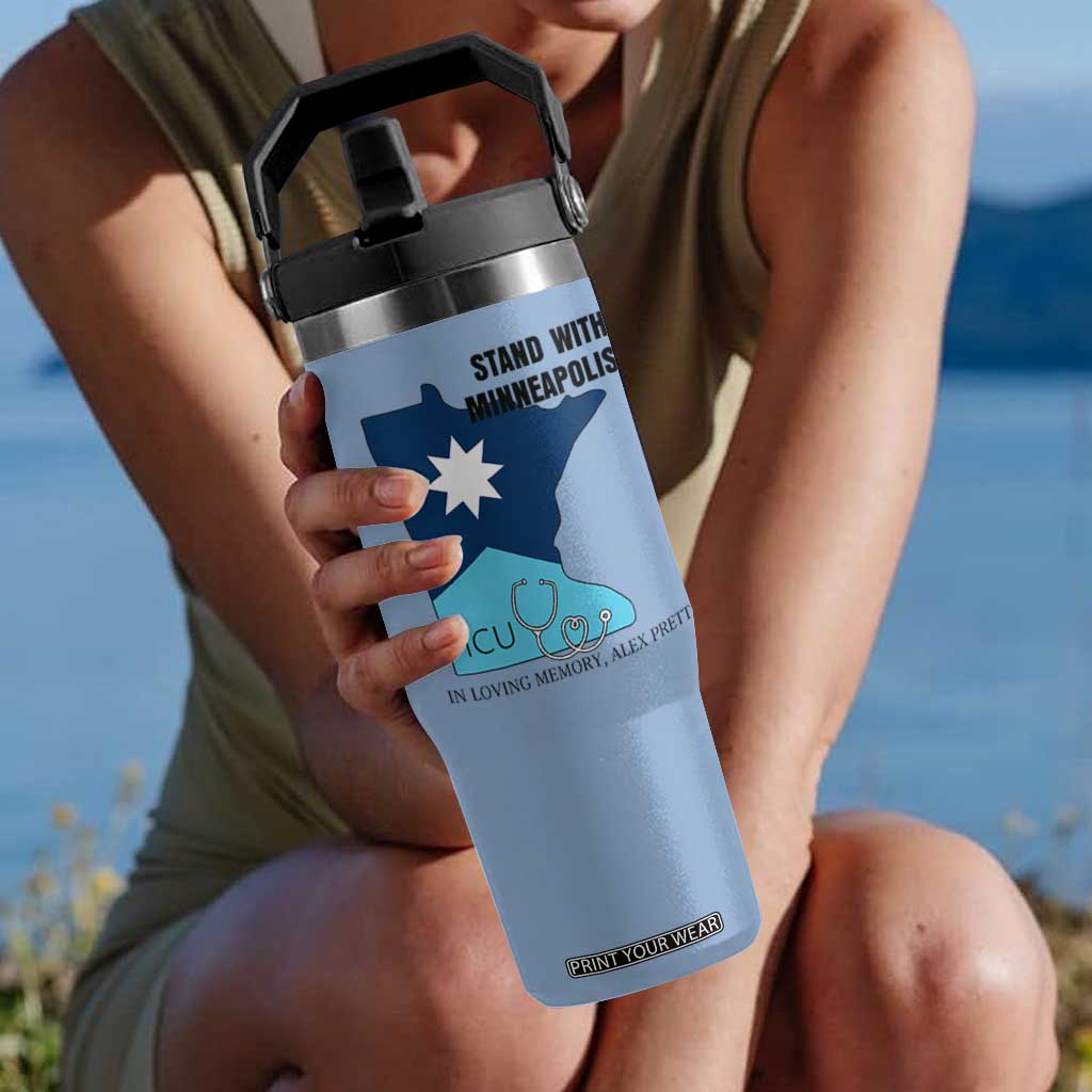 Stand With Minneapolis Flip Straw Tumbler In Loving Memory Of Alex TS12 One Size: 30 oz Light Blue Print Your Wear