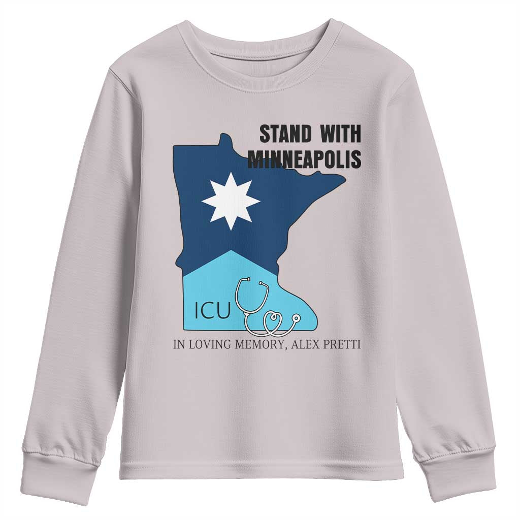 Stand With Minneapolis Youth Sweatshirt In Loving Memory Of Alex TS12 Ice Gray Print Your Wear