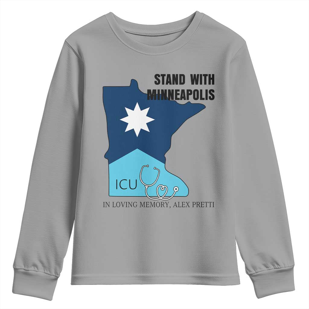 Stand With Minneapolis Youth Sweatshirt In Loving Memory Of Alex TS12 Sport Gray Print Your Wear
