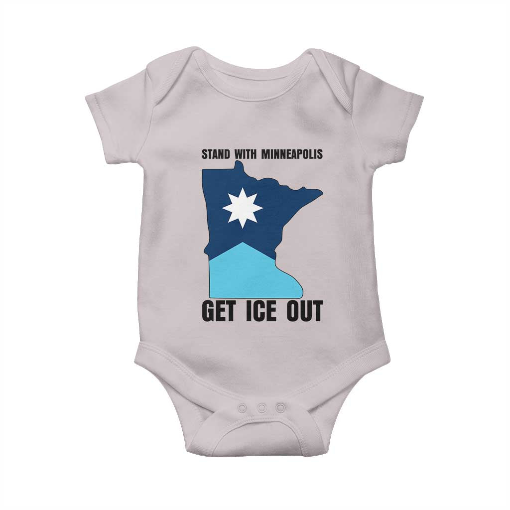 Stand With Minneapolis Baby Onesie Social Justice Support TS12 Ice Gray Print Your Wear