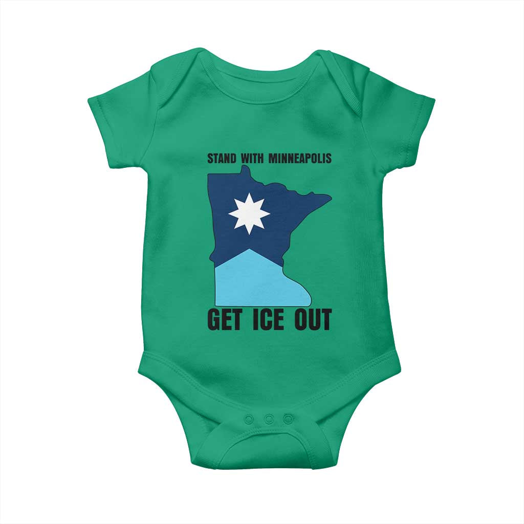 Stand With Minneapolis Baby Onesie Social Justice Support TS12 Irish Green Print Your Wear