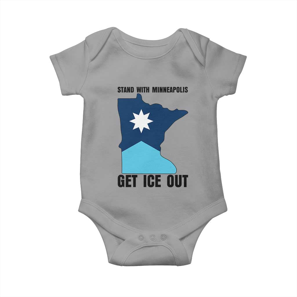 Stand With Minneapolis Baby Onesie Social Justice Support TS12 Sport Gray Print Your Wear