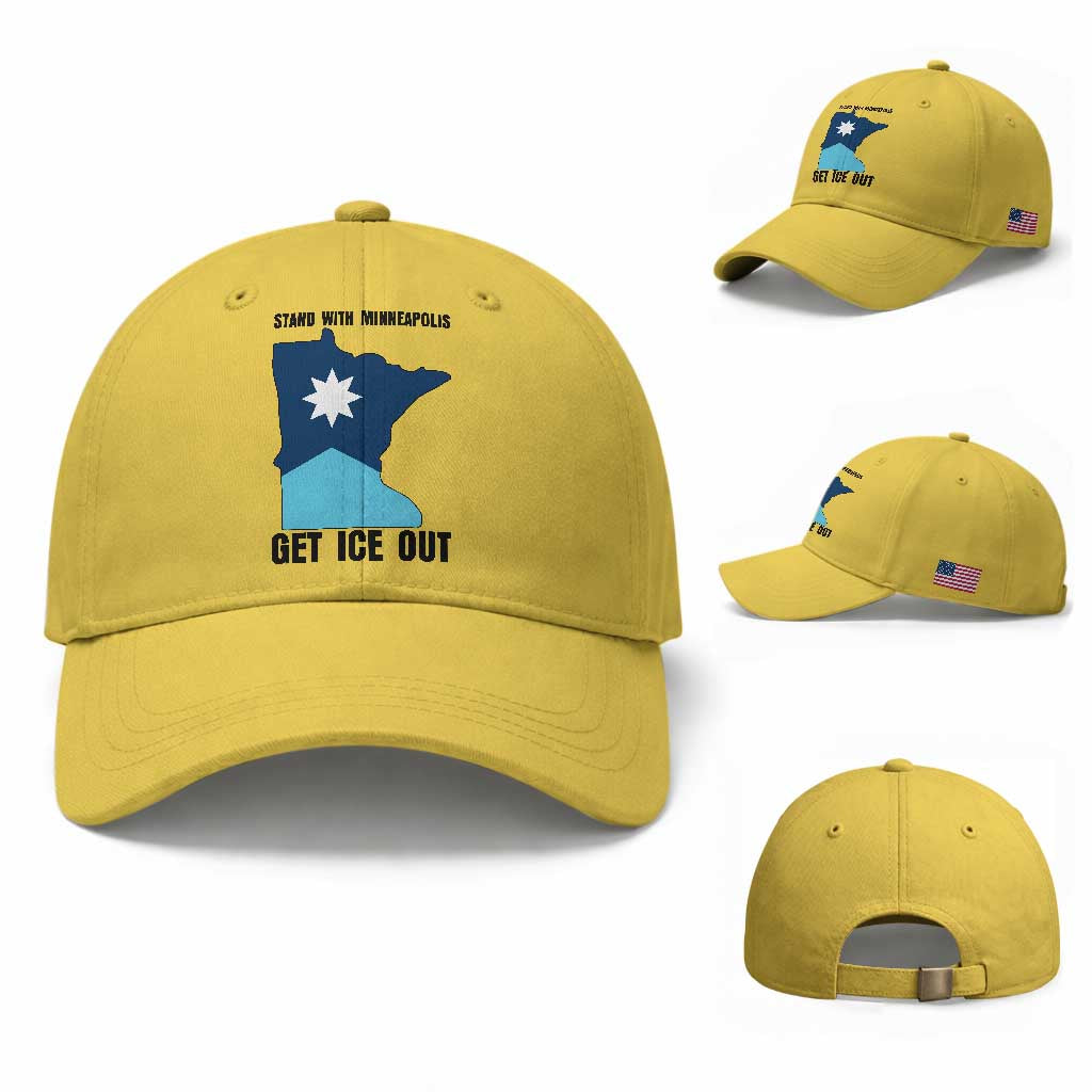 Stand With Minneapolis Baseball Cap Social Justice Support TS12 Baseball Cap Universal Fit Yellow Print Your Wear