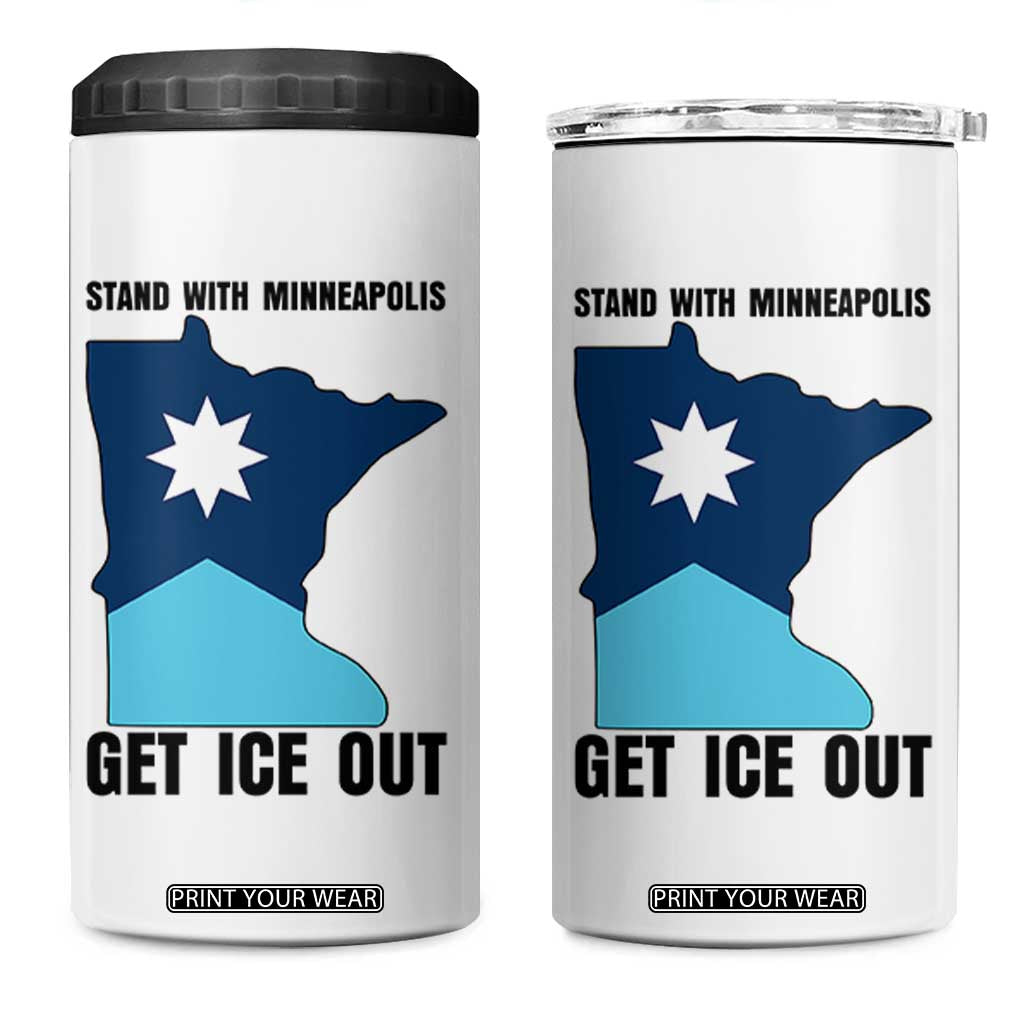 Stand With Minneapolis 4 in 1 Can Cooler Tumbler Social Justice Support TS12 One Size: 16 oz White Print Your Wear