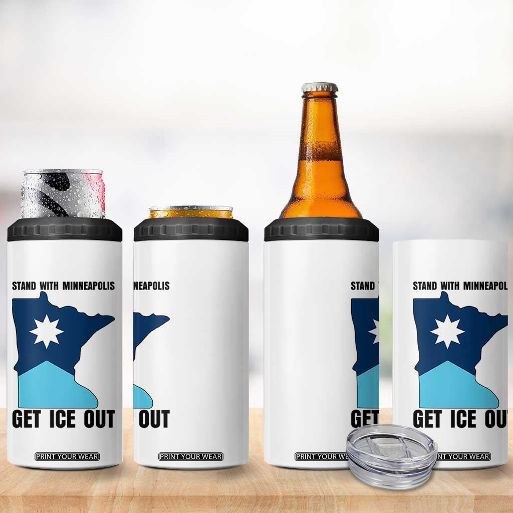 Stand With Minneapolis 4 in 1 Can Cooler Tumbler Social Justice Support TS12 Print Your Wear