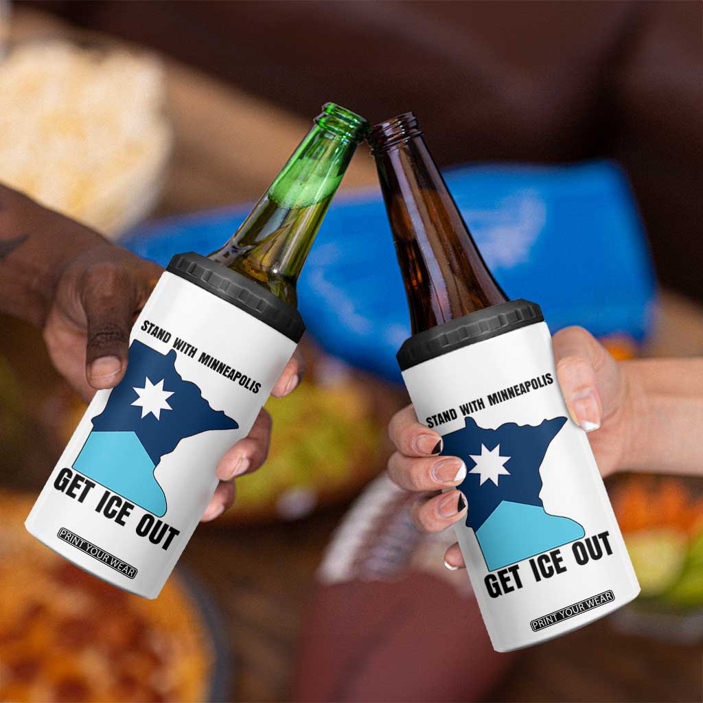 Stand With Minneapolis 4 in 1 Can Cooler Tumbler Social Justice Support TS12 Print Your Wear