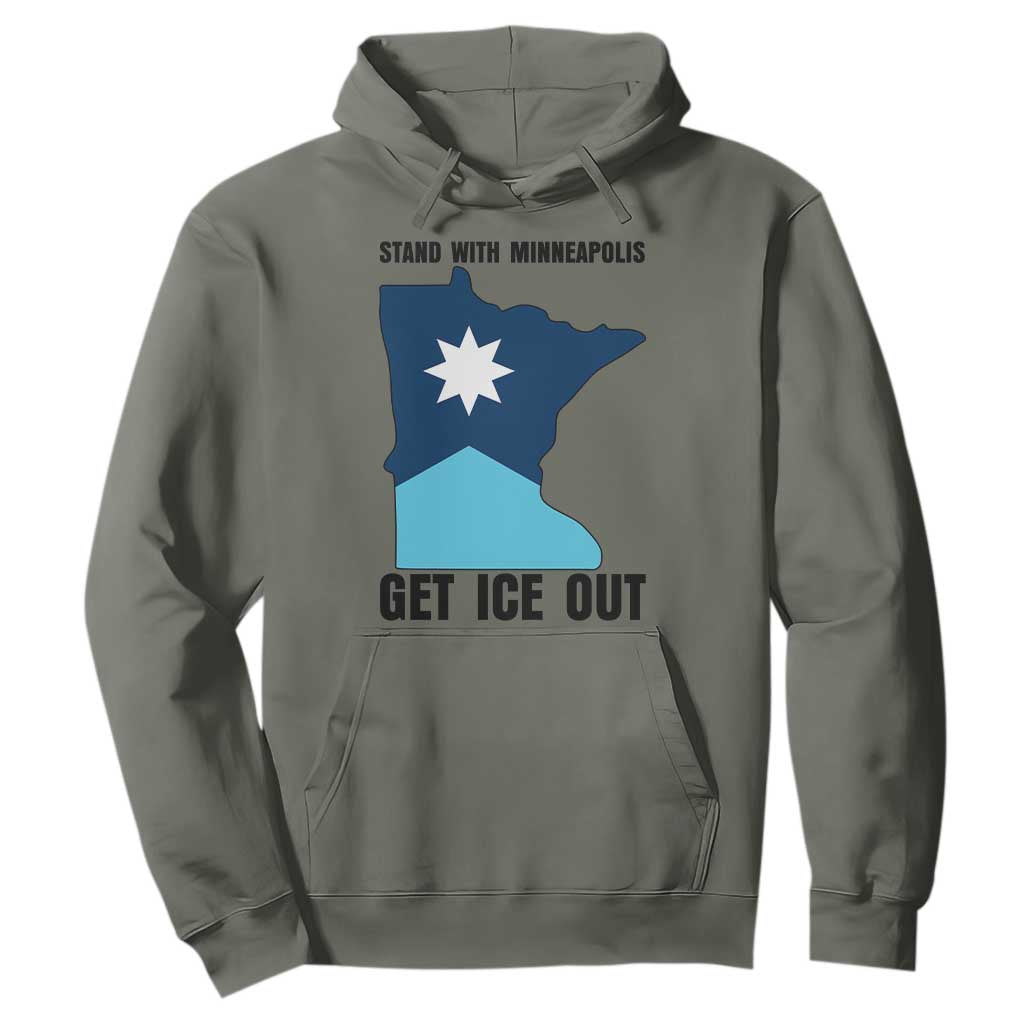 Stand With Minneapolis Hoodie Social Justice Support TS12 Military Green Print Your Wear