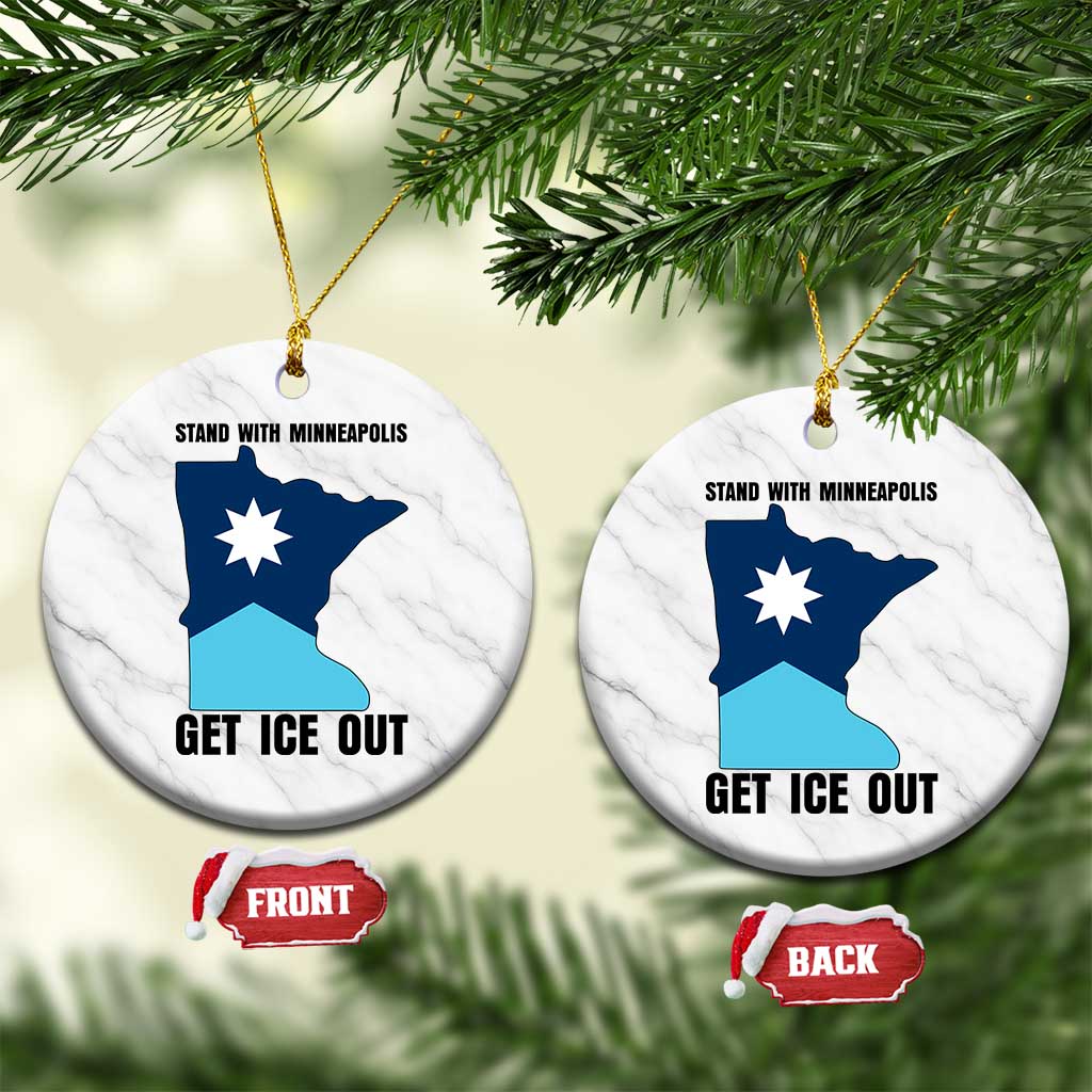 Stand With Minneapolis Ceramic Ornament Social Justice Support TS12 1pc White Marble Print Your Wear