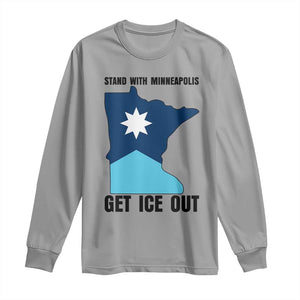Stand With Minneapolis Long Sleeve Shirt Social Justice Support TS12 Sport Gray Print Your Wear