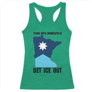 Stand With Minneapolis Racerback Tank Top Social Justice Support TS12 Irish Green Print Your Wear